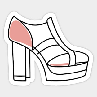 Line art of a Platform heel Sticker